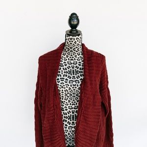 Chunky Knit Burgundy Sweater